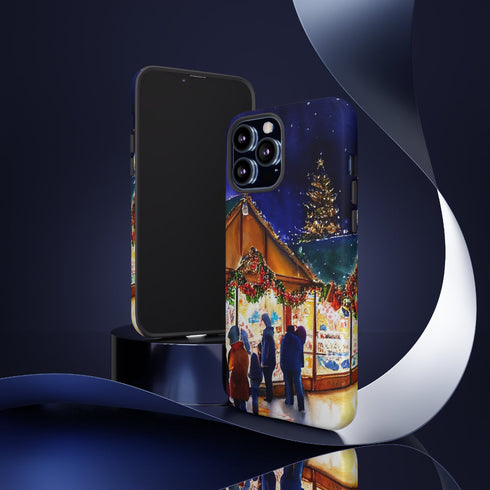 Shopping at the Christmas Market - Impact Resistant Phone Case